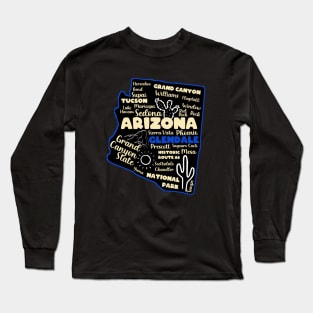 Arizona Glendale map arizona state usa arizona tourism Glendale tourism Long Sleeve T-Shirt